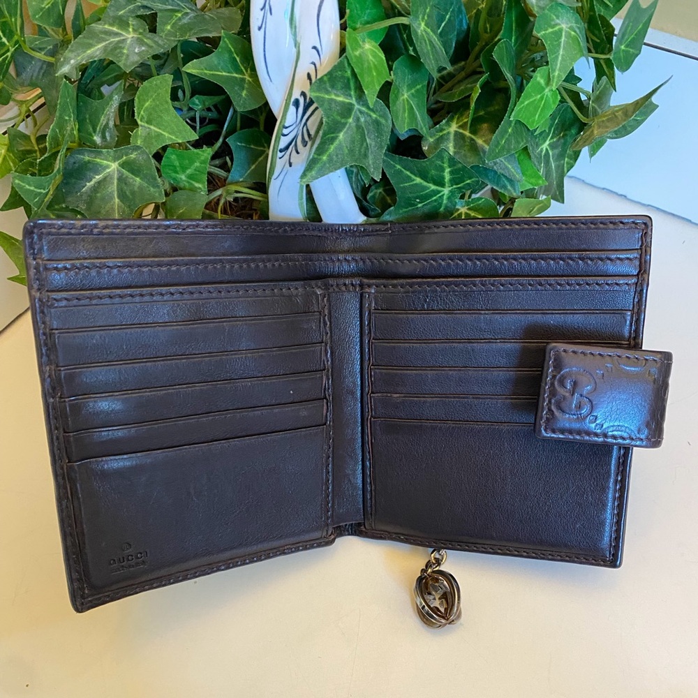 Gucci Dark Brown Leather Wallet  Card Holder